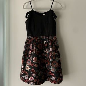 Francesca’s Black Dress with Floral Detail